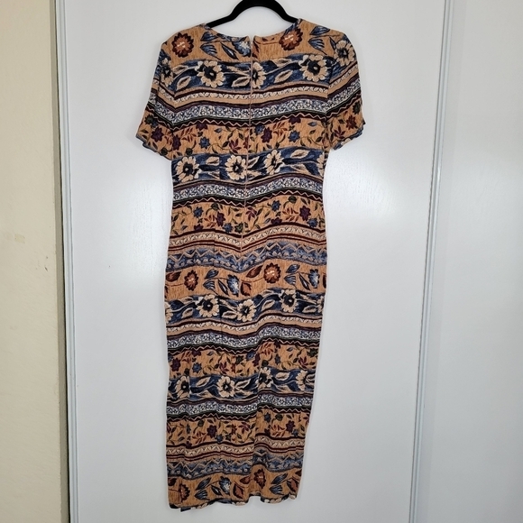 Vtg John Roberts 90s‎ Florla Multicolored Maxi Dress Size 8 Beaded - Picture 3 of 12